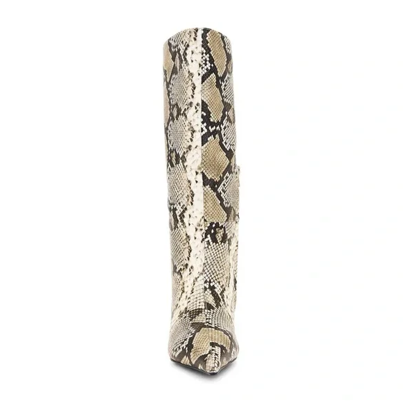 Nakedvice Leather The Stacey Boot in Snake Kitten Heel Pointed Toe Wide Shaft 5 - Picture 4 of 8